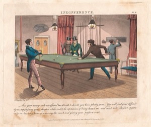 Indiferencia: Grupo jugando billar en salón de época — Daniel Thomas Egerton