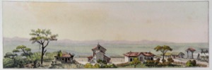 Paisaje rural con edificaciones y vegetación — Jean-Baptiste Debret