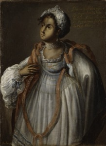 Retrato de una dama criolla con tocado de encaje — Anónimo
