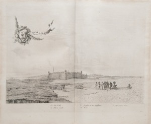 Vista de una fortaleza y expedición militar — Fluvius Grandi da Colecao Brasiliana