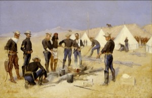 Soldados del Ejército de EE.UU. En campamento — Frederic Remington