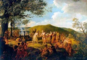 Escena pastoral con ritual o festividad pagana — Friedrich Georg Weitsch
