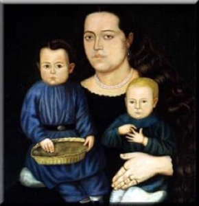 Retrato de familia: madre e hijos — Hermenegildo Bustos