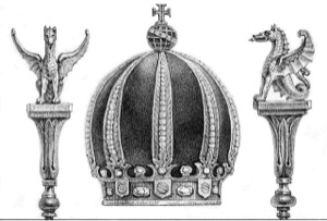Corona y guardianes alados — Jean-Baptiste Debret