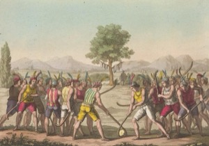 Juego de pelota con palos y banda de tambores — Le Jeu de la