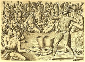 Ritual indígena con danzas y tambores — Jacques Le Moyne de Morgues