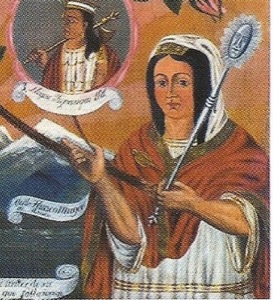 Retrato de Huayna Cápac y su madre Mama Ocllo — Mama Ocllo En Sapa Inkakuna