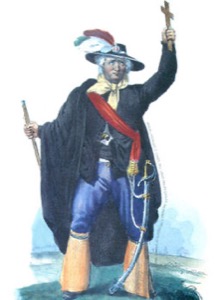 Figura Histórica con Cruz y Espada — Claudio Linati