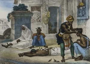 Curandero trata pacientes en la calle — Jean-Baptiste Debret