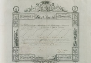Documento antiguo decorado y con inscripciones — Jean-Baptiste Debret