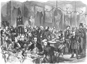 Una Reunión Social en un Salón con Múltiples Comensales — Anónimo