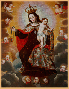 Con el Niño Jesús y ángeles — Virgen del Carmen