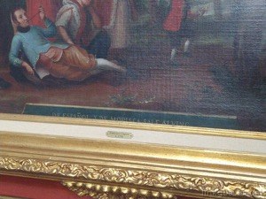 Esta imagen de detalle de una pintura muestra una escena