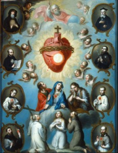 El Corazón de Jesús rodeado de santos — Juan Patricio Morlete Ruiz