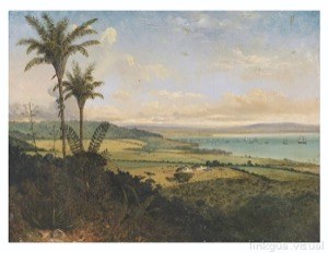 Esta pintura al óleo del siglo XIX representa un paisaje — Anónimo