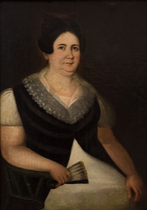 Retrato de dama con abanico — Vicente Escobar
