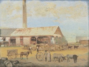 Unloading sugar cane at th — Michel Jean Cazabon