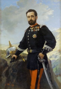 Retrato de militar con casquete y sable — Anónimo