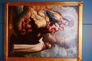 Virgen del Carmen entregando el escapulario a San Simón Stock — Juan Correa