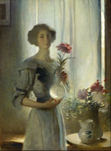 Retrato de una joven con flor — John White