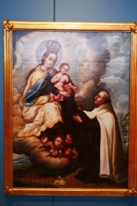 Virgen del Carmen con San Simón Stock — Anónimo