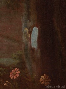 Siluetas fantasmales en un jardín — Anónimo (pintura de castas)