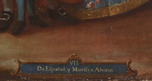 Retrato de español y morisca — Anónimo (pintura de castas)