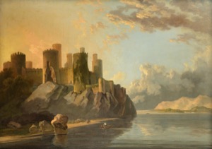 Majestuoso castillo medieval al atardecer — William Hodges