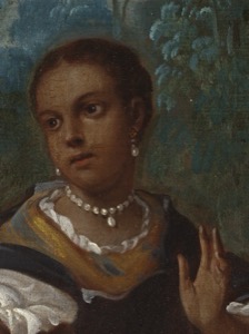 Retrato de dama renacentista con joyas — Anónimo (pintura de castas)