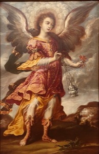 Ángel con incensario y flor — Anónimo