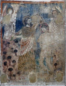 Pintura mural del bautismo de cristo mezquita