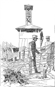 Vigilancia en la frontera con torre de observación — Anónimo