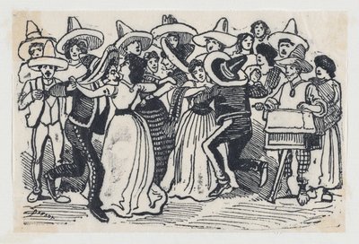 Un baile, escena de la Revolución Mexicana — José Guadalupe Posada