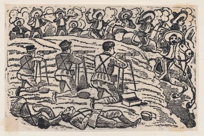 Una batalla entre fuerzas federales y seguidores de Zapata — José Guadalupe Posada