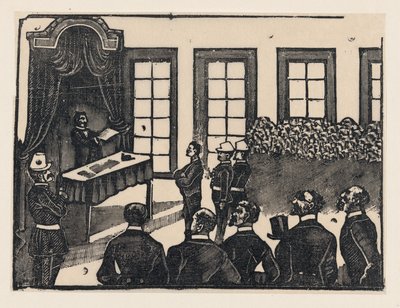 Una escena de tribunal — José Guadalupe Posada