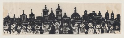 Un grupo de personas mirando Ciudad de México — José Guadalupe Posada