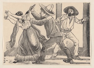 Violencia en la calle — José Guadalupe Posada