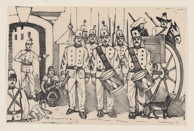 Marcha militar en la calle — José Guadalupe Posada