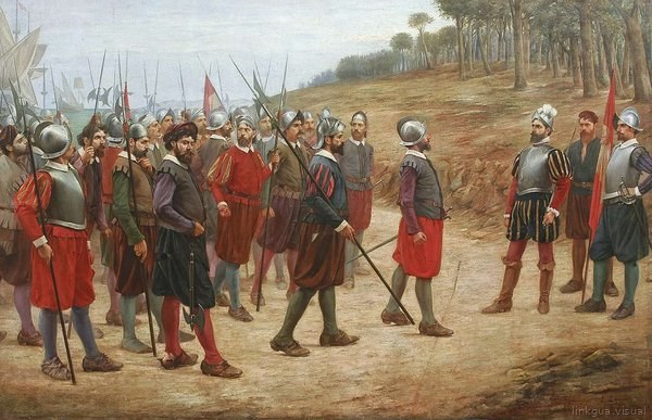 Conquistadores españoles en tierra firme — Juan Lepiani y Encabo