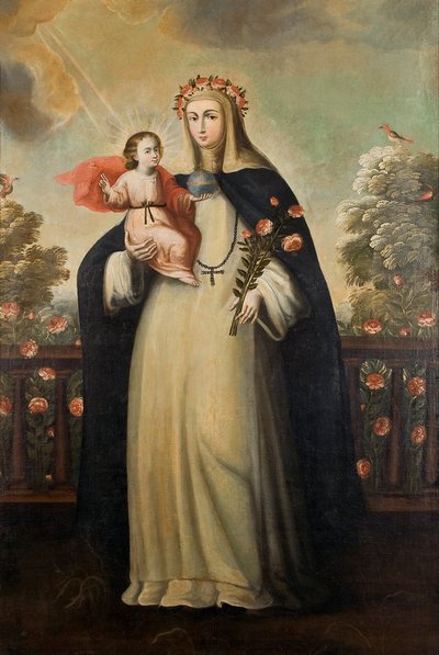 Santa Rosa de Lima con el Niño Jesús — Escuela cuzqueña