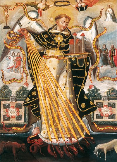 Santo Tomás de Aquino, protector de la Universidad de Cusco — Escuela cuzqueña