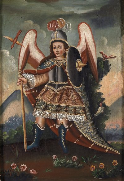 Cuzco School Archangel Raphael — Escuela cuzqueña