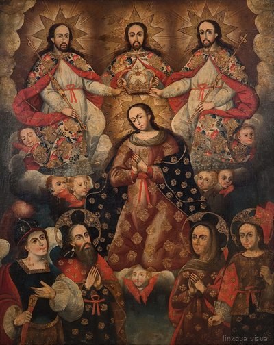 Escola de Cuzco - Coroação da Virgem, séc. XVIII