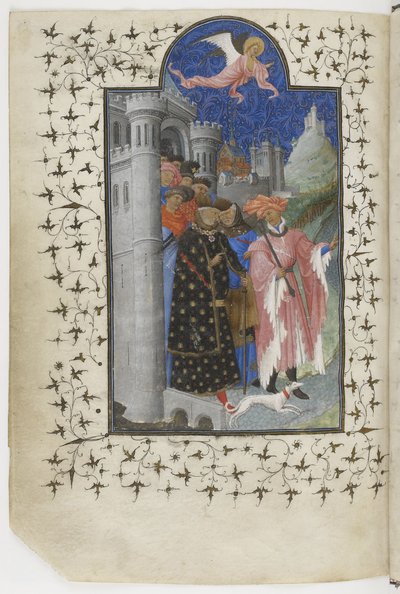 Départ pour un pèlerinage - Petites Heures du duc de Berry - BNF Lat18014 f288v — Hermanos Limbourg