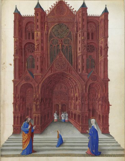 Folio 137r - la presentación de la Virgen — Hermanos Limbourg