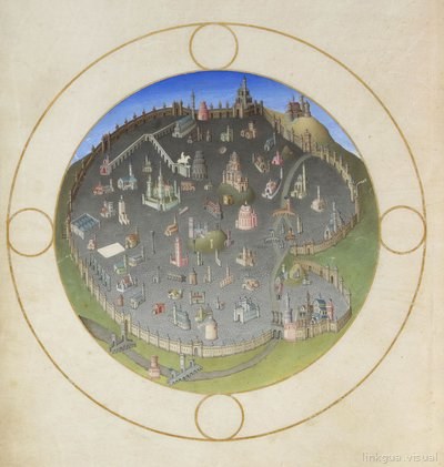 Folio 141v - un plano de Roma — Hermanos Limbourg