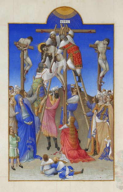 Folio 156v - el descendimiento — Hermanos Limbourg