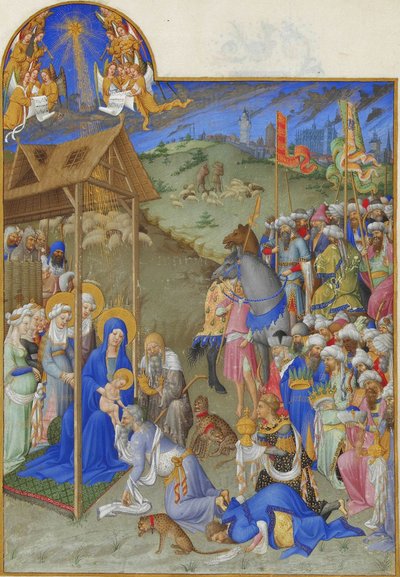 Folio 52r - la adoración de los Magos — Hermanos Limbourg