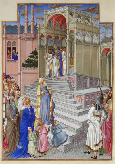 Folio 54v - la purificación de la Virgen — Hermanos Limbourg