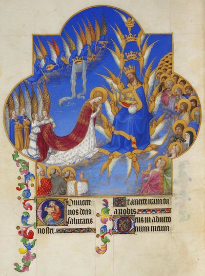 Folio 60v - la Coronación de la Virgen — Hermanos Limbourg